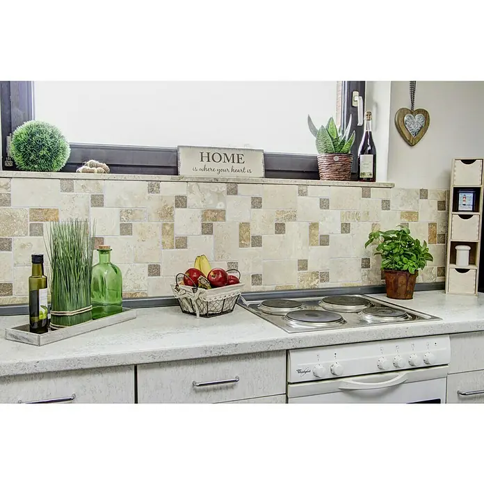 Mosaikfliese Mix Travertine XNT 40602 - 30,5 x 30,5 cm, Beige, Matt - Anwendungsbeispiel