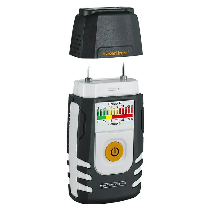 Laserliner Holzfeuchte-Messgerät WoodTester - Messbereich: 9 - 23 % (Buche, Linde, Weide, Ebenholz) - Linke Seitenansicht