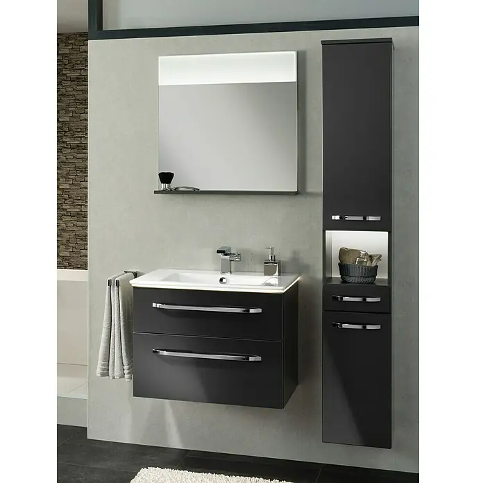 Camargue Star Hochschrank - 30,4 x 32,5 x 181,6 cm, Grafit, Ausführung: Rechts - Stimmungsaufnahme