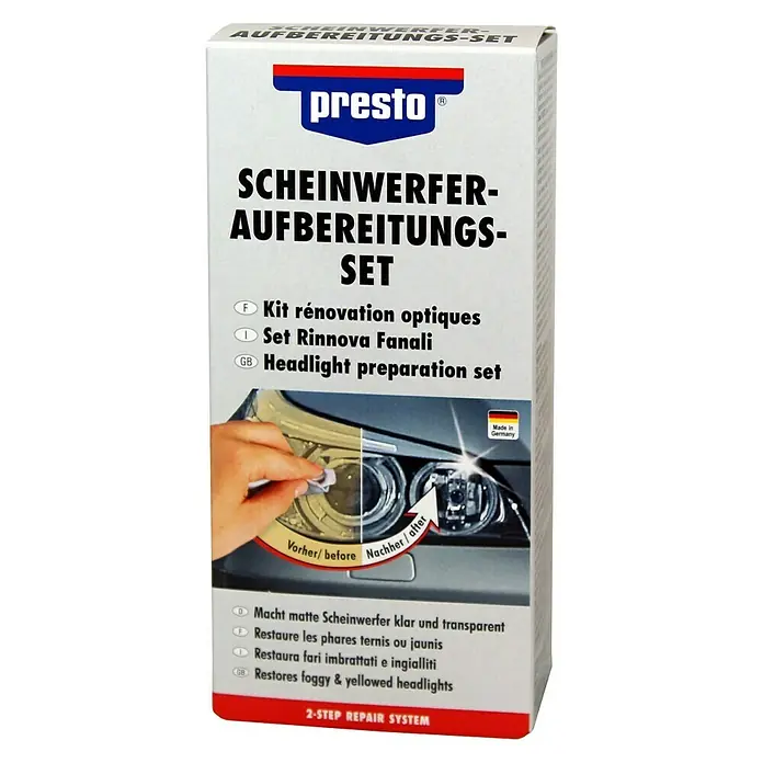 Presto Scheinwerfer-Aufbereitungs-Set - 5 -tlg. - Vorderansicht