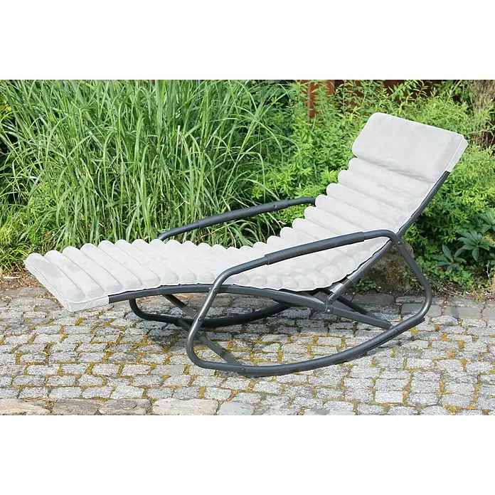 Leco Stuhlauflage - Schaukelsessel, Grau, 100 % Polyester - Stimmungsaufnahme