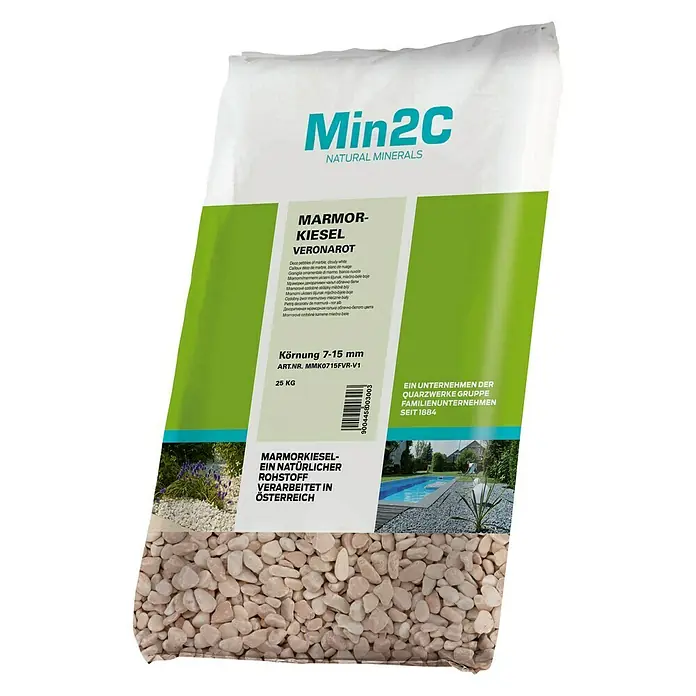 Min2C Marmorkiesel - Veronarot, Körnung: 7 mm - 15 mm, 25 kg