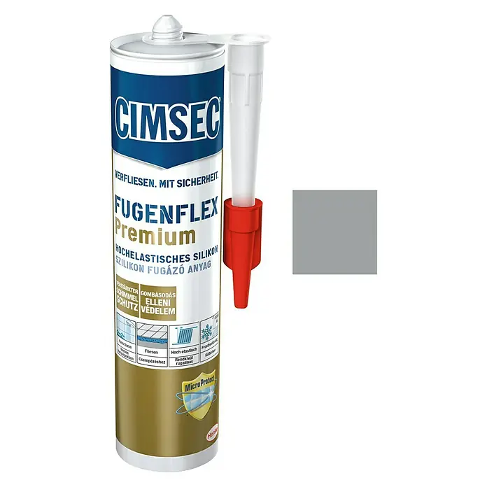 Cimsec Silikon-Fugenmasse Fugenflex Premium - Silbergrau, 310 ml