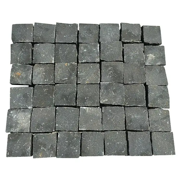 Basaltpflaster - Anthrazit, 10 x 10 x 5 cm, Basalt - Vorderansicht