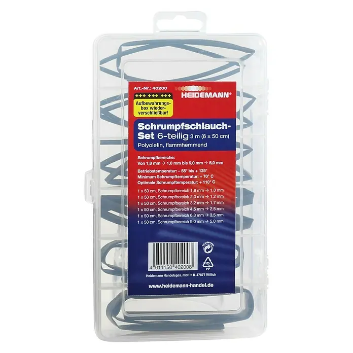 Heidemann Schrumpfschlauch-Set - 6 -tlg., Polyolefin - Vorderansicht