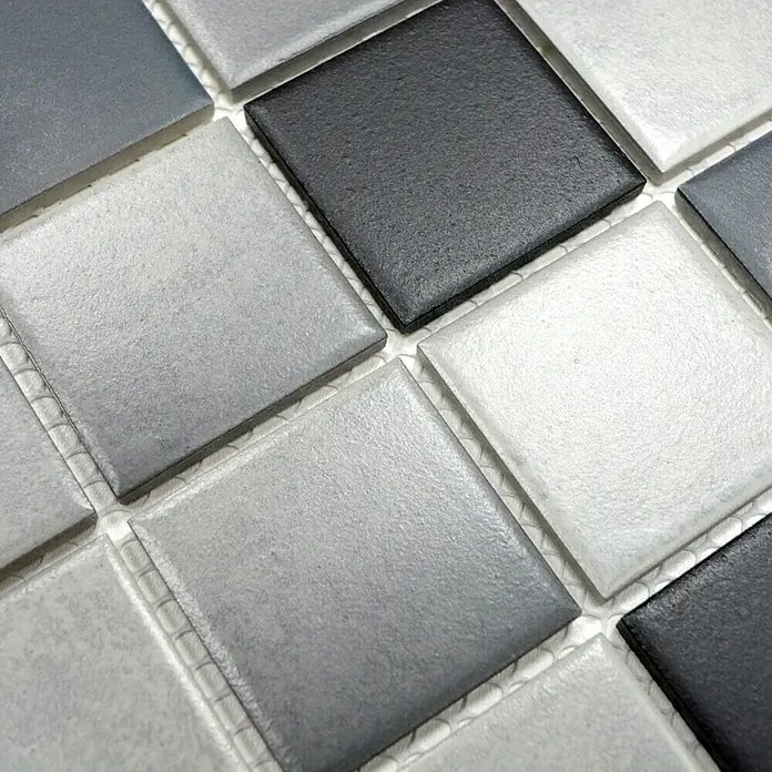 Mosaikfliese Quadrat Mix CD 212 - 30,6 x 30,6 cm, Weiß/Grau, Matt
