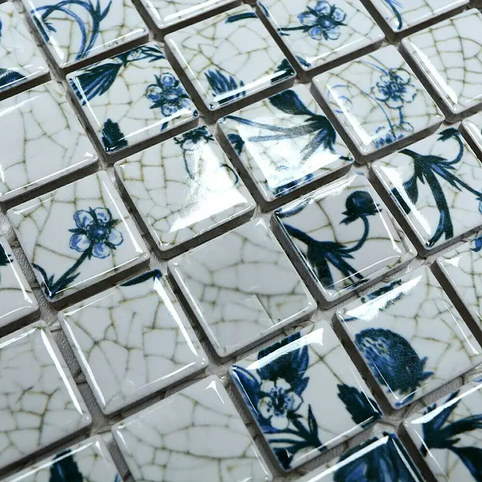 Mosaikfliese Quadrat CG SB09 - 29,8 x 29,8 cm, Weiß, Glänzend