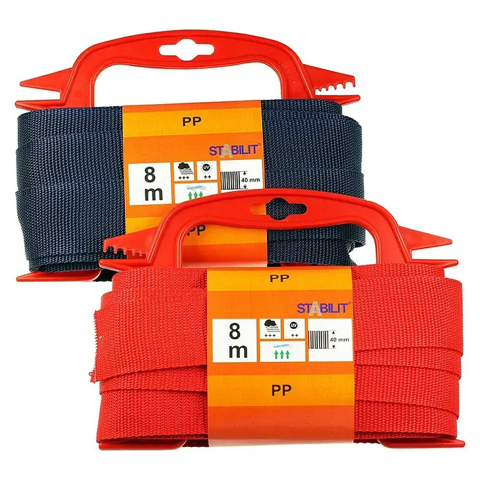 Stabilit Gurtband - Seillänge: 8 m, Belastbarkeit: 125 kg, Rot/Blau