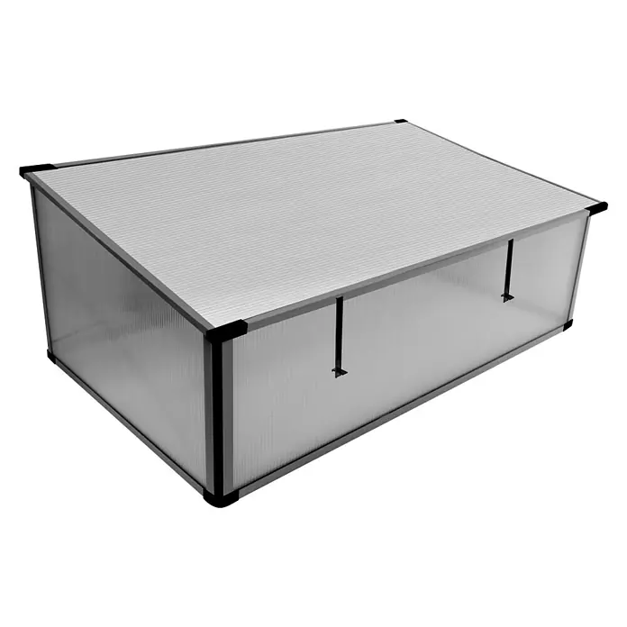 Vitavia Frühbeet Levana 2 Kiesel - 55 cm x 95 cm x 23 mm, Aluminiumfarben, Polycarbonat