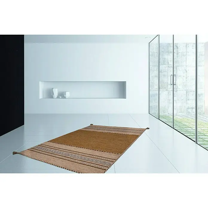 Kayoom Teppich Native - Braun, L x B: 230 x 160 cm, 100% Baumwolle - Stimmungsaufnahme