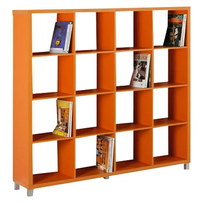 Estantería de madera Kubox 16 huecos - An x Al: 146 x 153 cm, MDF, Naranja