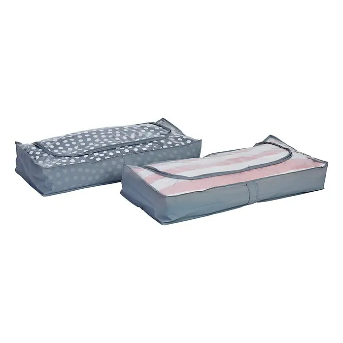 Unterbettkommoden-Set - 90 x 45 x 16 cm, 2 Stk., Polyester - Vorderansicht