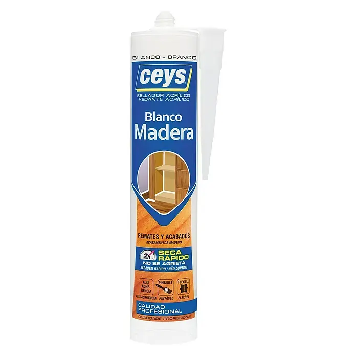 Ceys Sellador para madera cartucho - Blanco, 280 ml