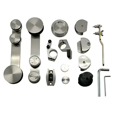 Set completo de herrajes para puertas correderas de cristal