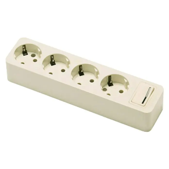 Famatel Base de enchufe múltiple con interruptor - Número de enchufes Schuko: 4 ud., Blanco