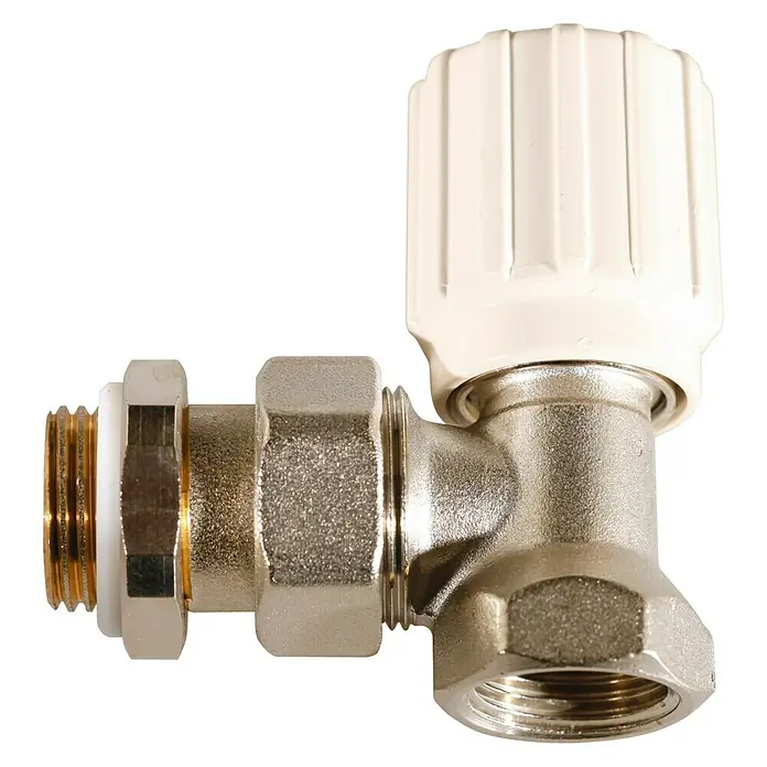 Válvula para radiador escuadra en envase - ½″