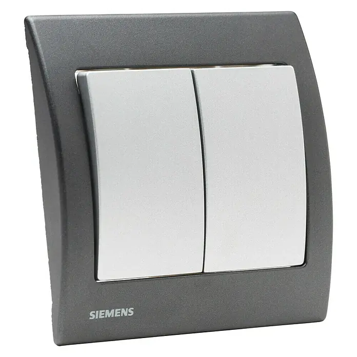 Siemens Delta Iris Conmutador doble - Plateado, Aluminio