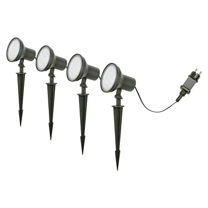 Ledvance LED-Gartenspot-Set Spot - 4 x 16,5 W, Aluminium, Höhe: 20 cm, IP65, Schwarz