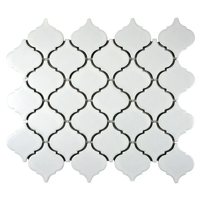 Mosaikfliese Florentiner Uni CLP 11WM - 29,3 x 24,5 cm, Weiß, Matt - Ansicht von oben
