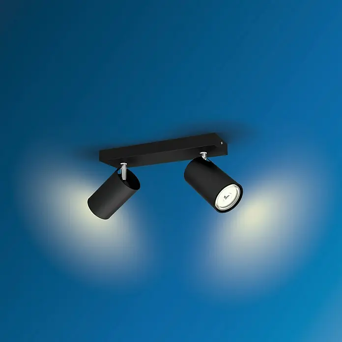 Philips Regleta Kosipo - 10 W, L x An x Al: 9,2 x 24 x 11,8 cm, Negro, GU10