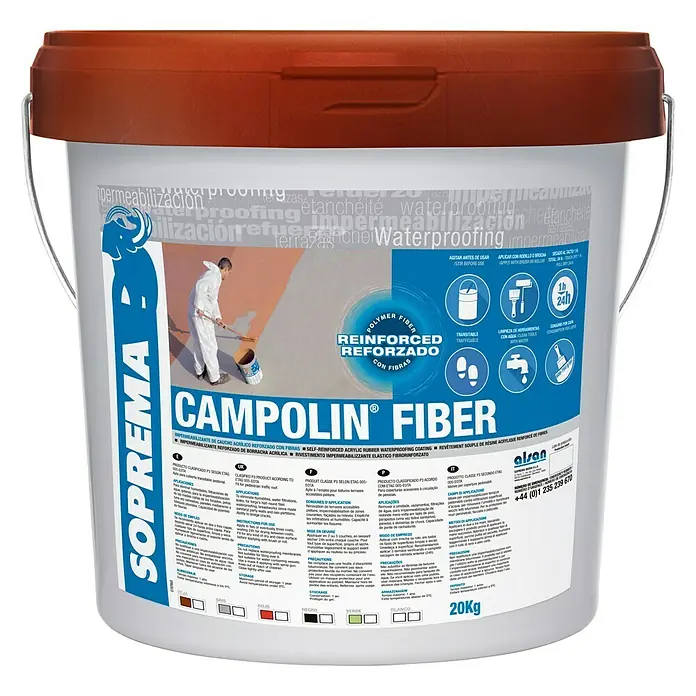 Soprema Impermeabilizante Campolin Fiber - Teja, 20 kg