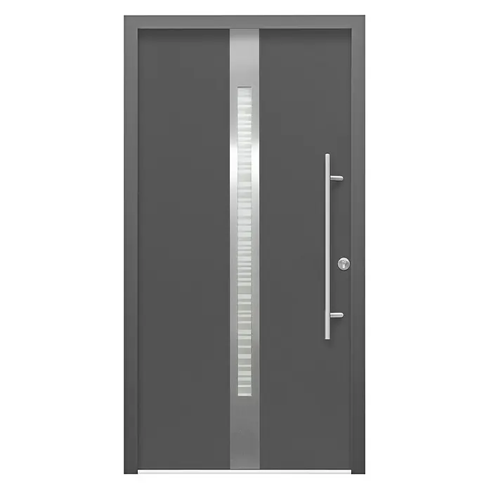 Splendoor Haustür Thermodoor SP20A - 110 x 210 cm, DIN Anschlag: Rechts, Anthrazit - Vorderansicht