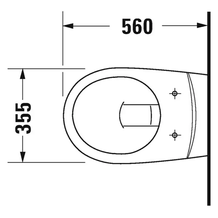Duravit D-Code Wand-WC Basic - Mit Spülrand, Ohne Spezialglasur, Spülform: Tief, WC Abgang: Waagerecht, Weiß