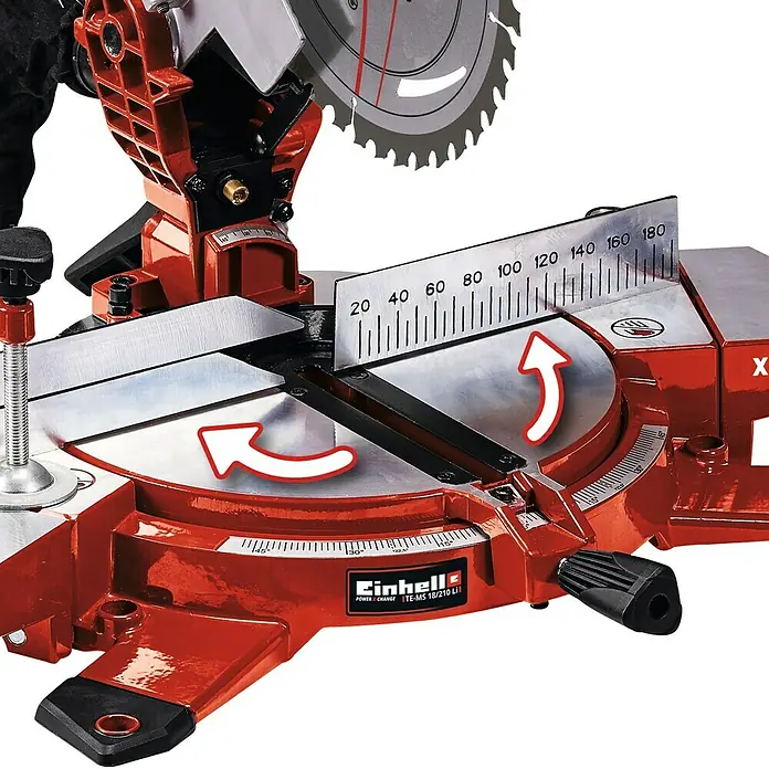 Einhell Power X-Change Akku-Kappzugsäge TE-MS 18/210 - 18 V, Ohne Akku, Durchmesser Sägeblatt: 210 mm, Leerlaufdrehzahl: 3.000 U/min
