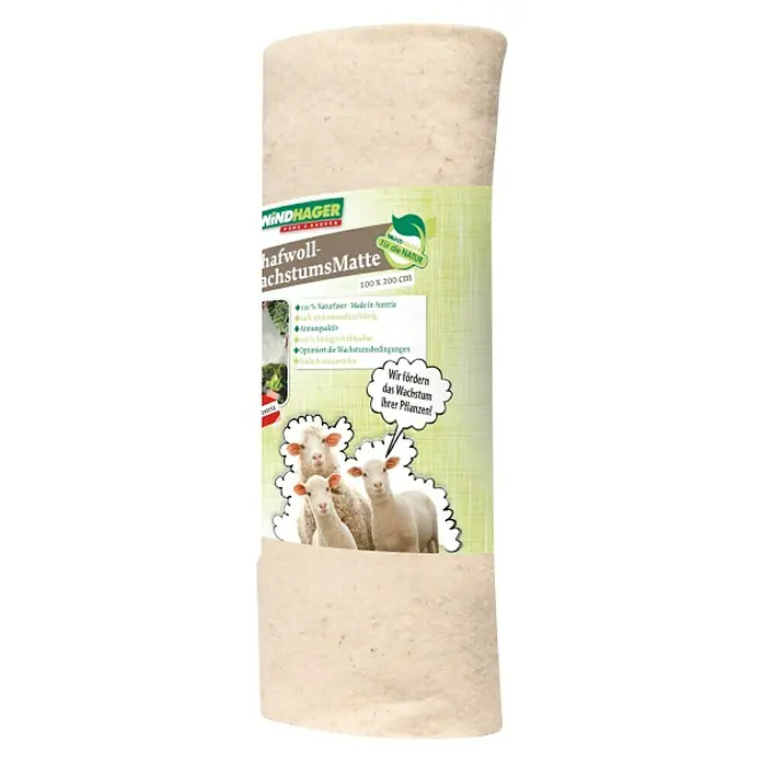 Windhager Kälteschutz Schafwoll-Matte - 2 x 1 m
