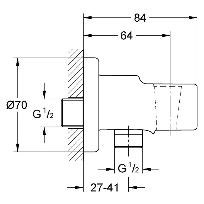 Grohe Wandanschlussbogen Relexa - ½″, Chrom