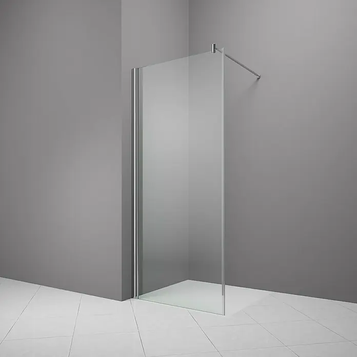 Camargue Vario Tuš stijena S5 - 75 x 195 cm, Premazano, Debljina: 6 mm, Srebrne boje - Pogled sprijeda