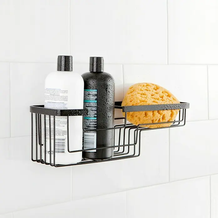 Tatay Aluminium Cesta de baño rectangular - 12 x 37 x 11,5 cm, Negro
