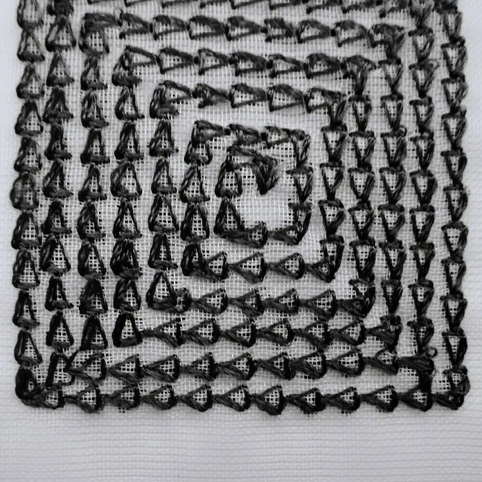Elbersdrucke Bistrogardine Quadro - 140 x 48 cm, 100 % Polyester, Schwarz/Weiß - Detailaufnahme