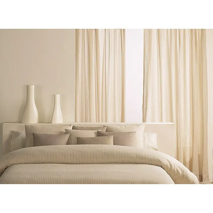 Cortina Frunci Patmos - 220 x 270 cm, 55% poliéster y 45% algodón, Beige