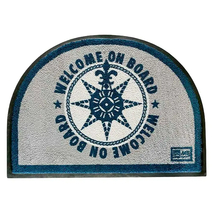 Marine Business Welcome on Board Alfombra media luna - Azul, L x An: 70 x 50 cm