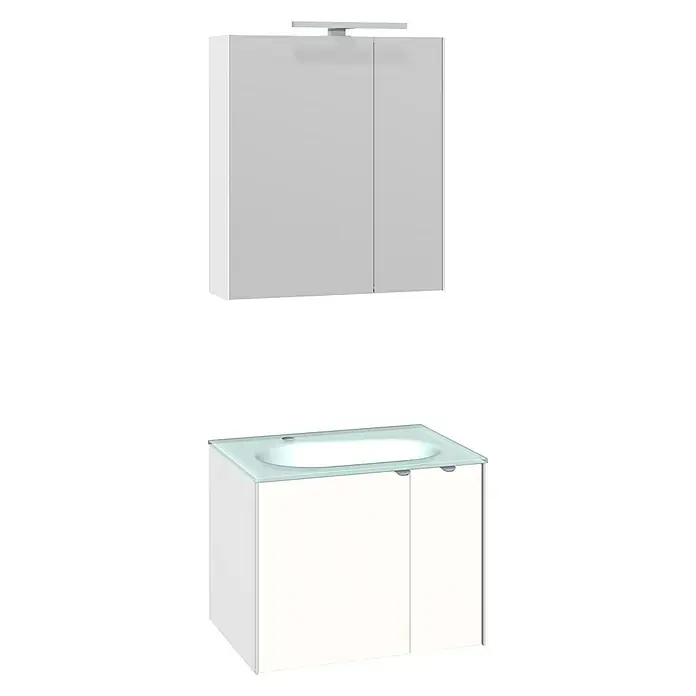 Camargue Badmöbel-Set Balando - 62 cm, 3 -tlg., Weiß, Hochglanz