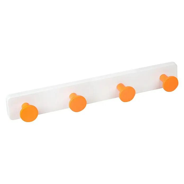 Nesu Perchero 9062 - L x An x Al: 41 x 6 x 5,5 cm, Plástico, Blanco/Naranja