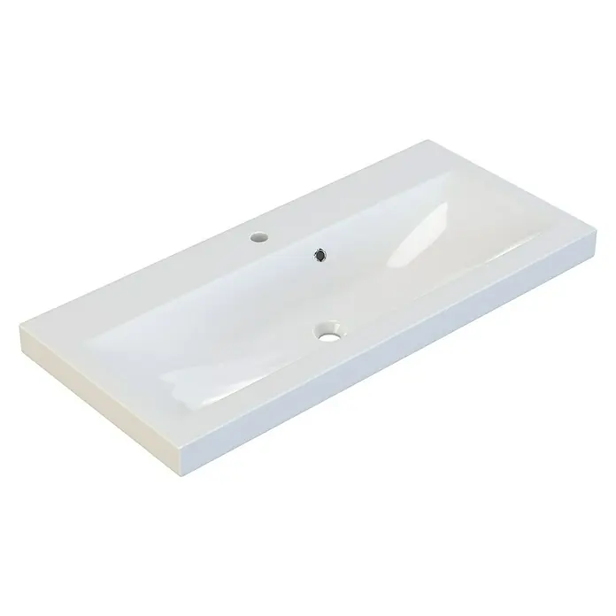 Camargue Espacio Ugradbeni umivaonik Olex - 100 x 46 cm, Mineralni lijev, Bijele boje - Pogled sprijeda