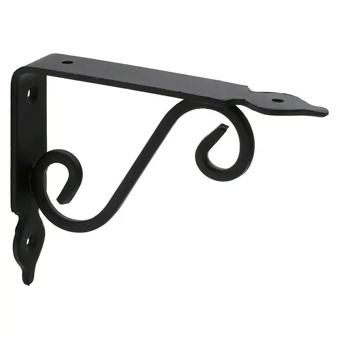 Rei Clásica Escuadra de soporte 1477 - L x An x Al: 10 x 14 x 2,6 cm, Carga soportada: 20 kg, Acero, Negro