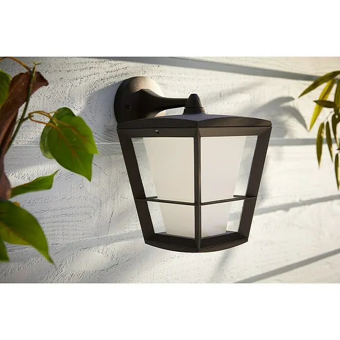 Philips Hue LED-Außenwandleuchte White & Color Ambiance Econic Laternenform - 15 W, 24,4 x 19,4 x 31,2 cm, Schwarz, IP44