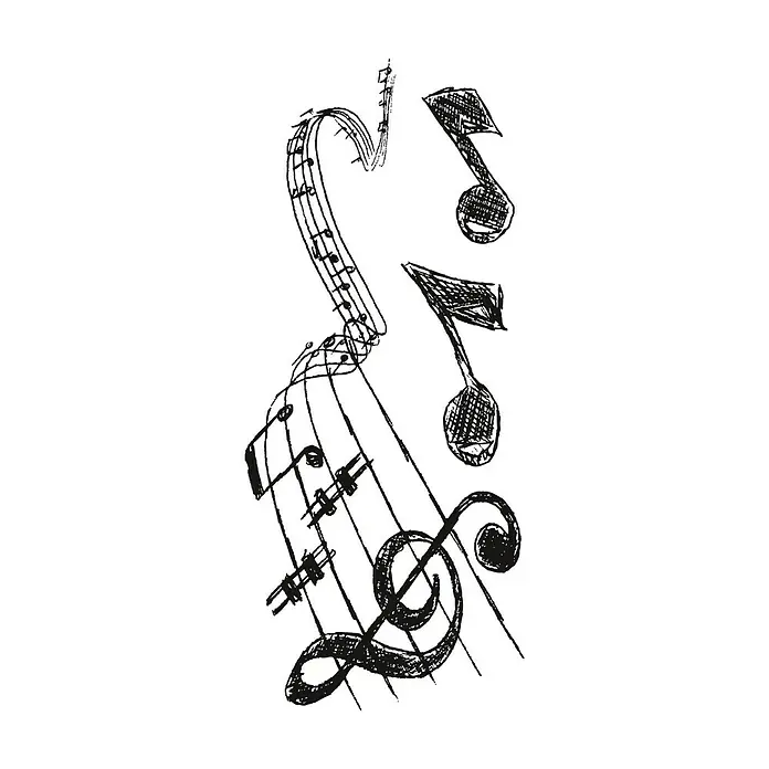 Adhesivos decorativos Music is life - Notas de música, Negro, 68 x 48 cm