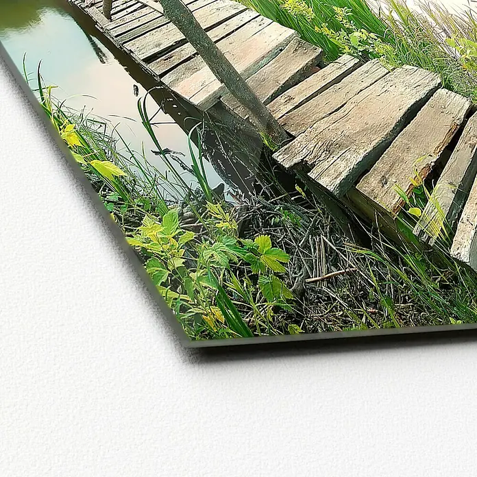 ProArt Glasbild Brücke - Lonely Lake III, B x H: 30 x 30 cm - Detailaufnahme
