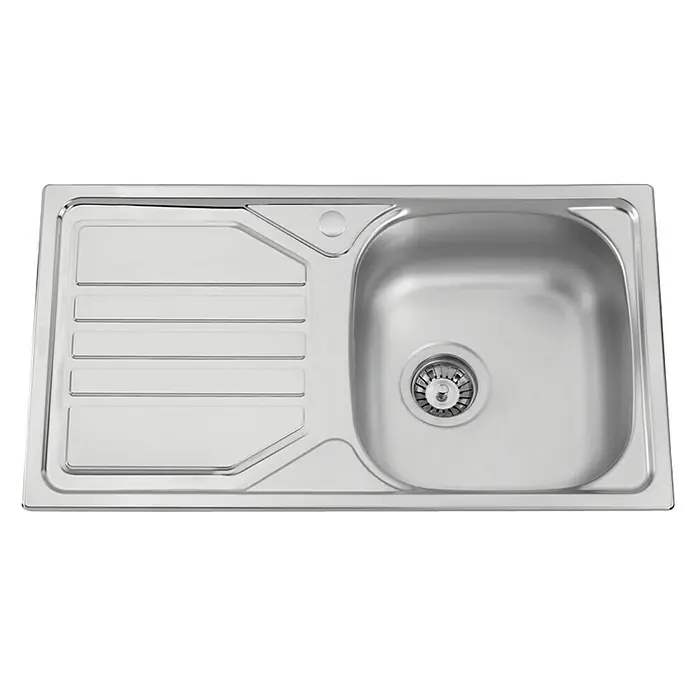 Rodi Fregadero encastrable Okio 78 1C+1E - 43,5 x 78 cm, Acero inoxidable, Cromo