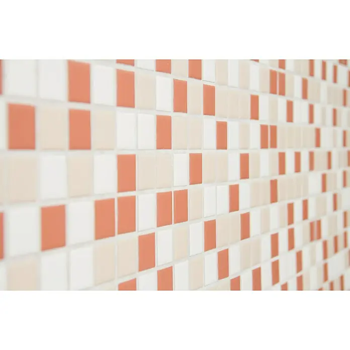 Mosaikfliese Quadrat Mix BM 600 - 33 x 30,2 cm, Braun/Weiß, Matt - Detailaufnahme
