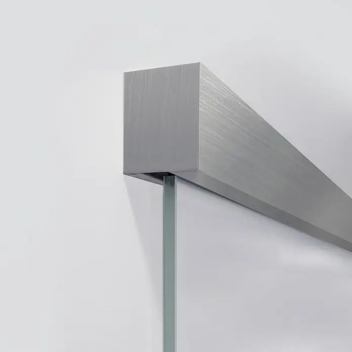 Diamond Doors Glasschiebetür-Beschlag Linea 60 - Edelstahloptik, Art Beschlag: Geschlossen, 200 cm - Linke Seitenansicht