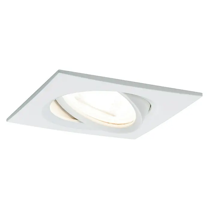 Paulmann LED-Einbauleuchte Nova - 6,5 W, L x B x H: 8,4 x 8,4 x 9 cm, Weiß, Warmweiß - Vorderansicht