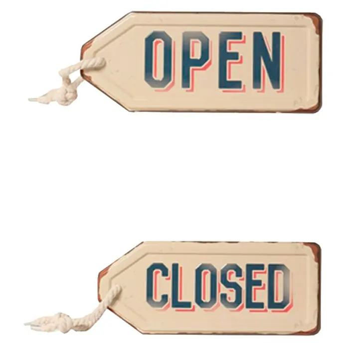 Placa metálica Reversible - Open, 27 x 11,5 cm
