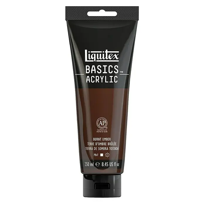 Liquitex Basics Akrilna boja - Boja: Umbra pečeno, 250 ml, Tuba - Pogled sprijeda