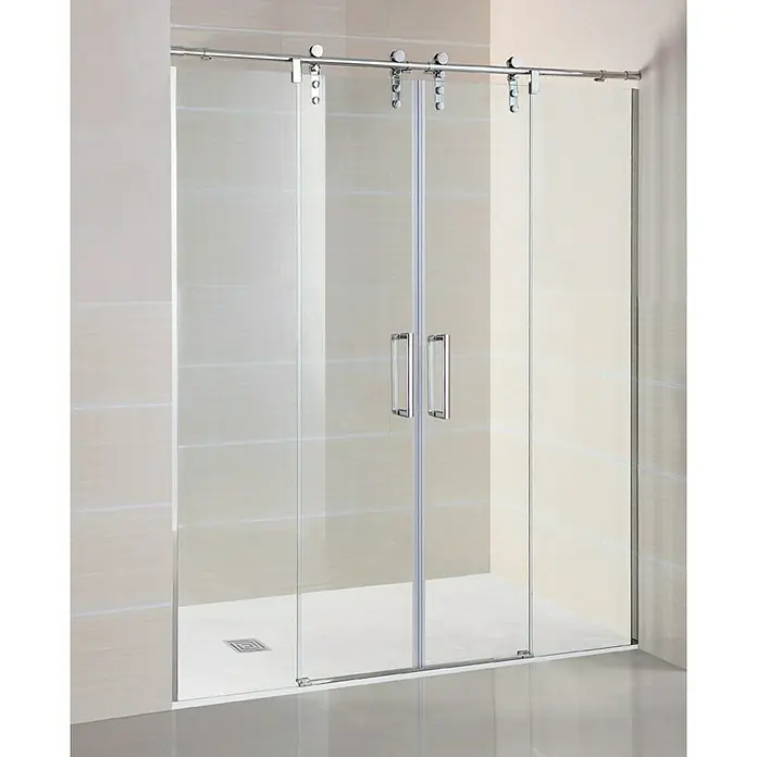 GME Mampara de ducha frontal Moving Spazio - An x Al: 170 x 199 cm, 8 mm, Cromo