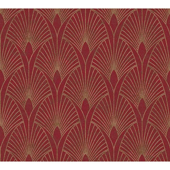 AS Creation New Walls Vliestapete Art Deco - Rot/Gold, Grafisch, 10,05 x 0,53 m - Detailaufnahme
